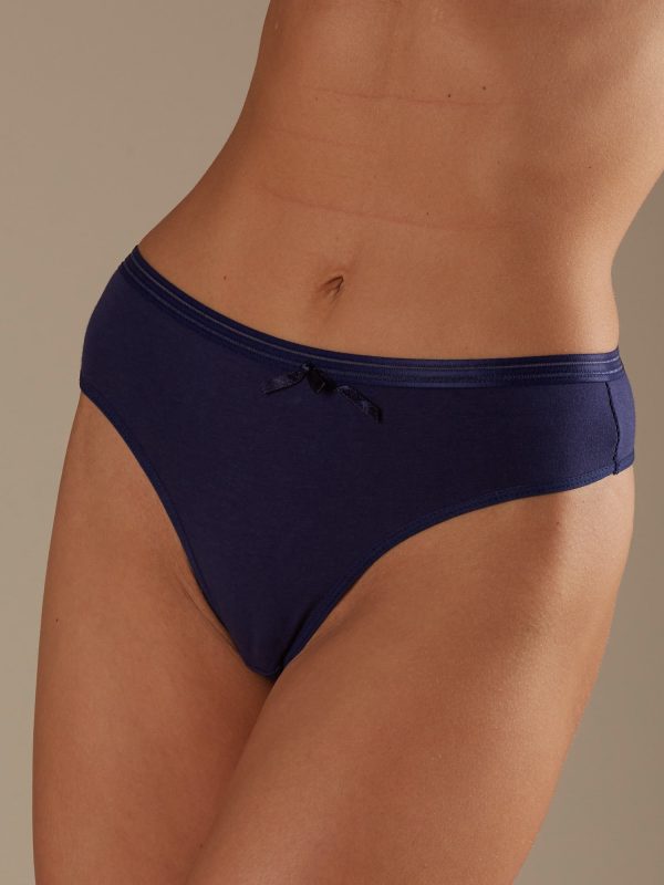 Wholesale Navy blue cotton thong