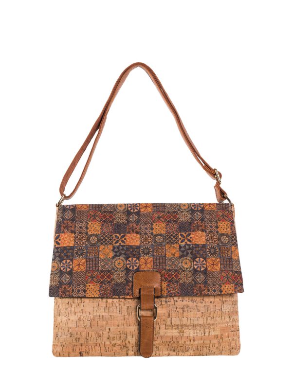 Wholesale Light Brown Patterned Shoulder Bag with Long Strap