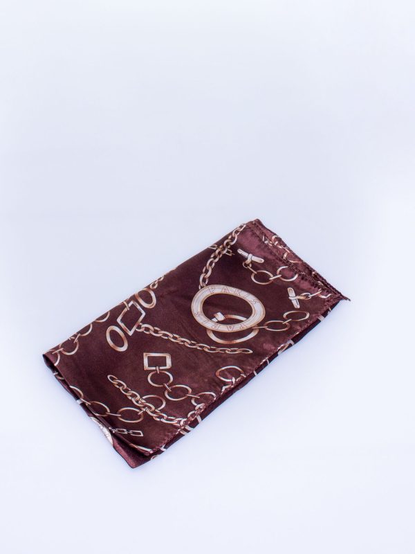 Wholesale Brown scarf with chain motif