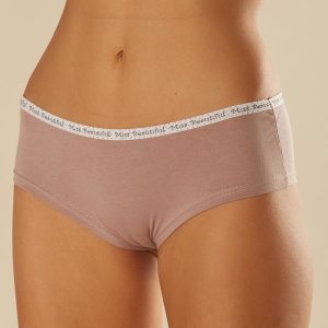 Wholesale Dark beige panties with print on the back