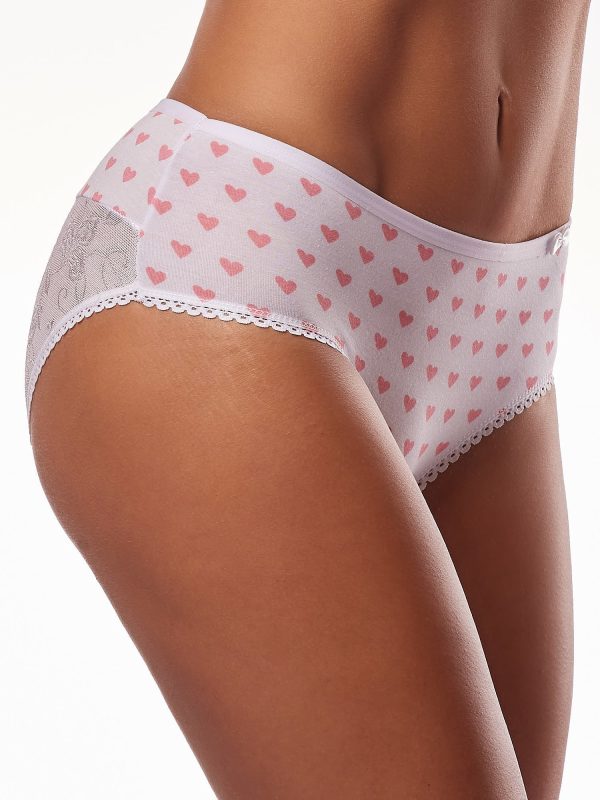 Wholesale Women's Coral Hearts Print Briefs