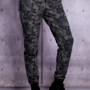 Wholesale Khaki joggers for men in geometric patterns