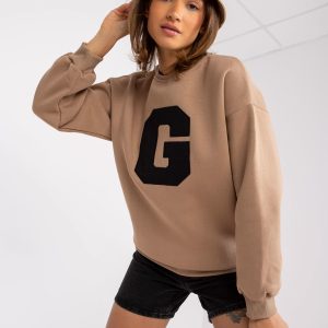 Wholesale Dark Beige Women's Oversized Sweatshirt Severine