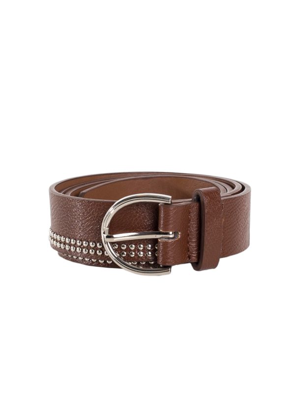 Wholesale Brown Women's Belt with studs