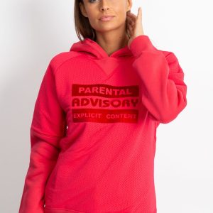 Wholesale Dark pink padded sweatshirt with inscription