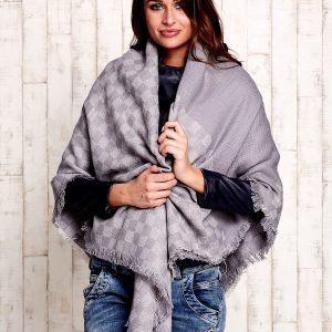 Wholesale Grey woolen sling in squares