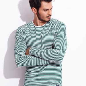 Wholesale White striped men's longsleeve