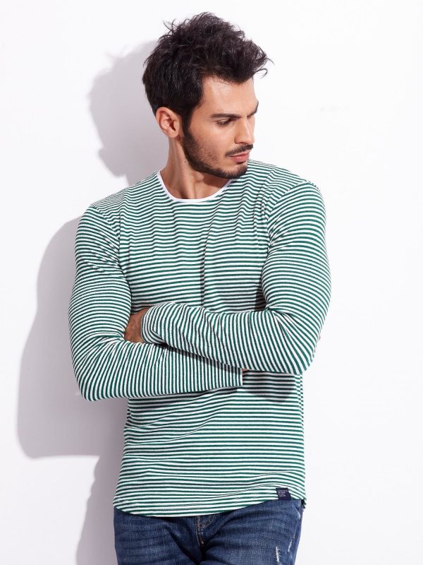 Wholesale White striped men's longsleeve