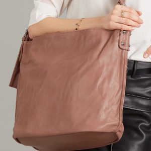 Wholesale Pink and brown eco leather bag