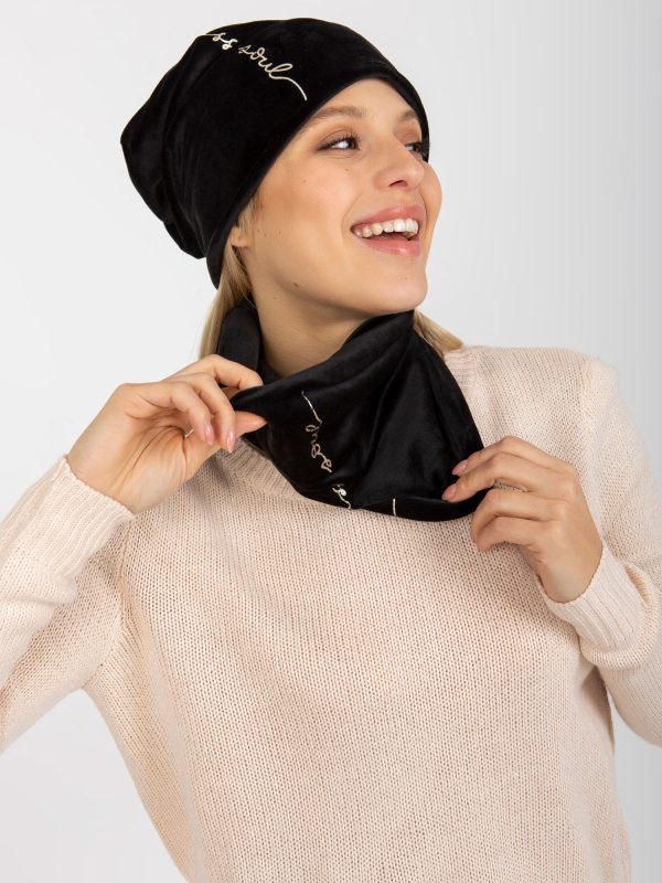 Wholesale Black winter set with cap and chimney