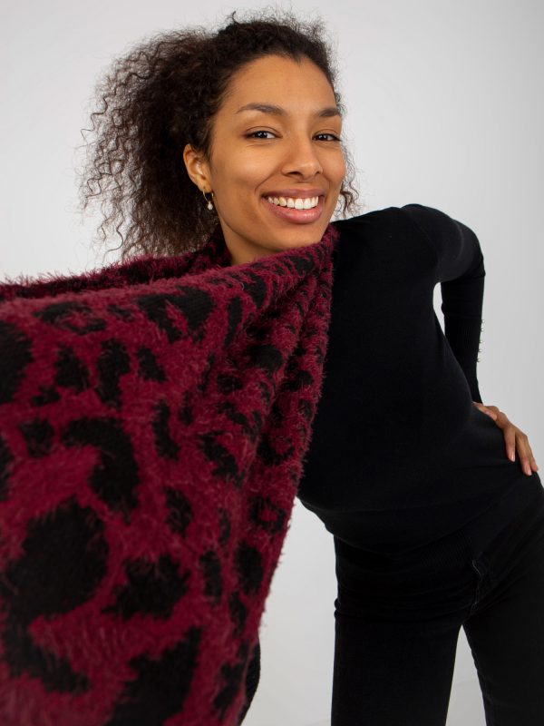 Wholesale Burgundy Black Winter Women's Chimney with Patterns