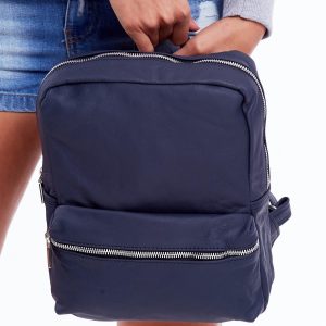 Wholesale Dark Blue Leather Backpack