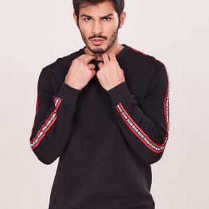 Wholesale Black sweatshirt for man with stripes