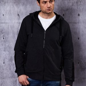 Wholesale Dark grey sweatshirt for men with pockets