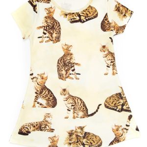 Wholesale Yellow dress for a girl in cats