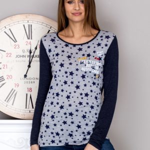 Wholesale Grey blouse with stars