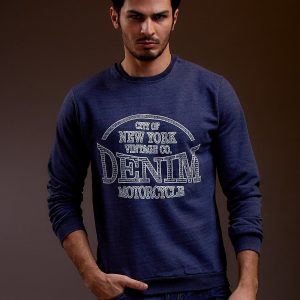 Wholesale Blue sweatshirt for men with inscription