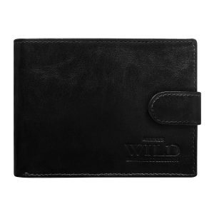 Wholesale Men's horizontal wallet with flip black