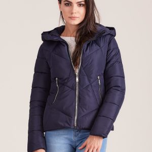 Wholesale Navy Blue Short Winter Jacket