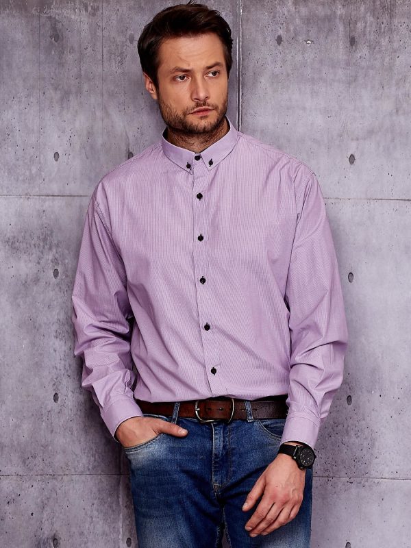 Wholesale Purple Ribbed Plus Size Men's Shirt