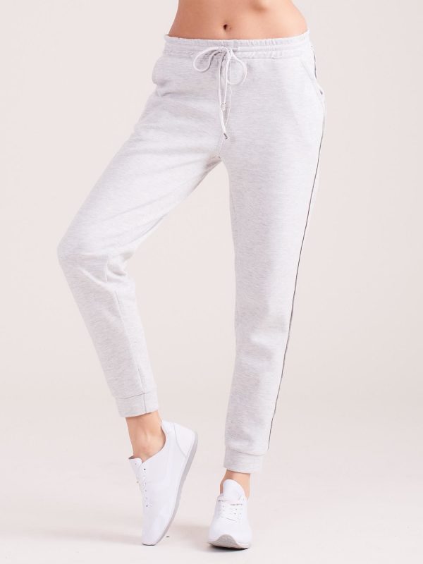 Wholesale Light grey sweatpants with pockets