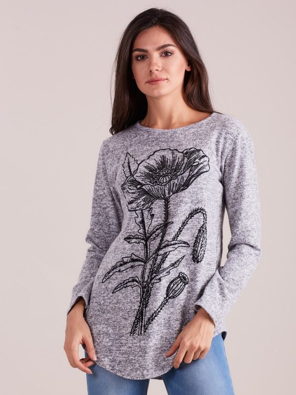 Wholesale Grey blouse with print