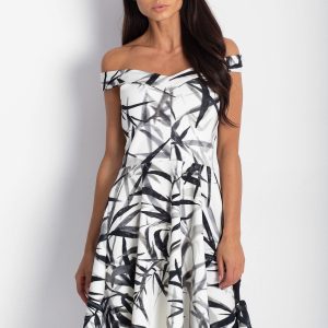 Wholesale Ecru dress with leaf motif