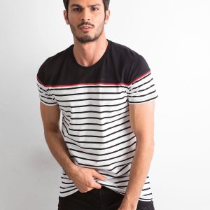 Wholesale Men's Black Striped T-Shirt