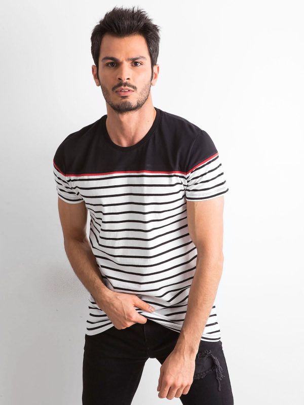 Wholesale Men's Black Striped T-Shirt