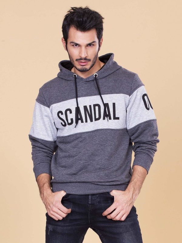 Wholesale Dark Grey Sweatshirt for Man with Hoodie