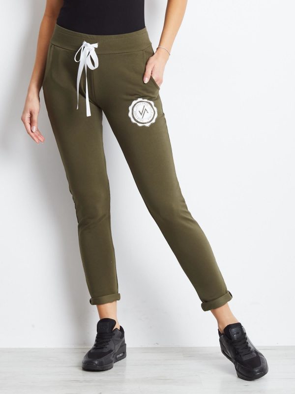 Wholesale Khaki women's sweatpants with tracksuits