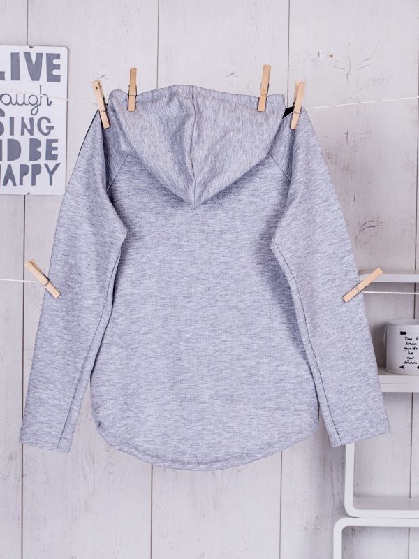 Wholesale Grey sweatshirt for children with colorful tape