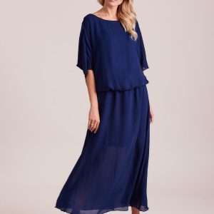 Wholesale Long airy dress dark blue