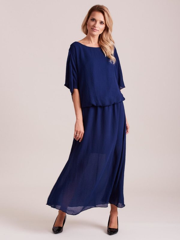 Wholesale Long airy dress dark blue