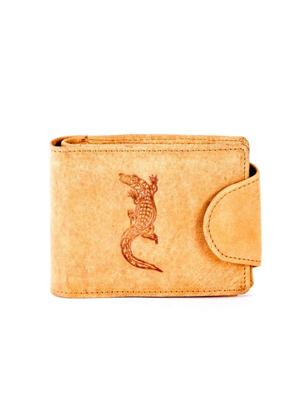 Wholesale Light Brown Crocodile Embossed Leather Wallet