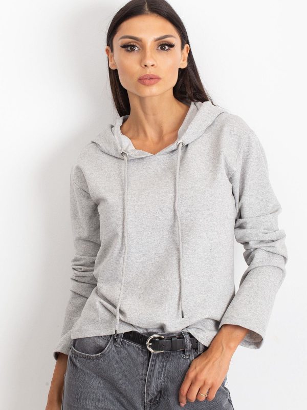 Wholesale Grey sweatshirt with hoodie