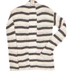 Wholesale Gray-orange striped sweater for girl