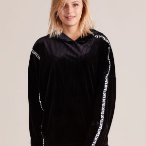 Wholesale Velour oversize hoodie black