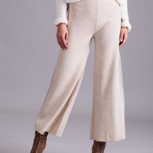 Wholesale Beige wide knitted trousers