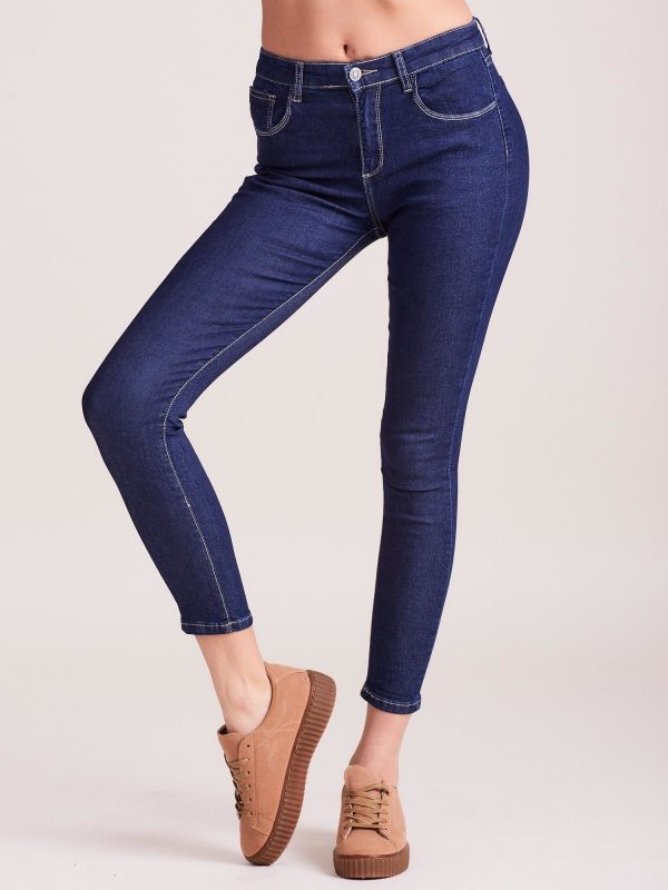 Wholesale Dark Blue Women's Denim Pants