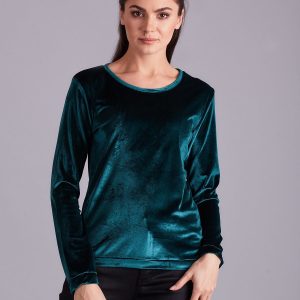 Wholesale Green velour sweatshirt for women