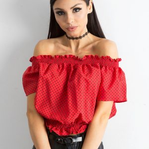 Wholesale Red spanish blouse with polka dot