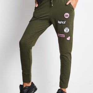 Wholesale Khaki sweatpants with stripes