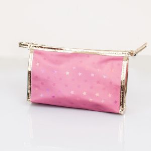 Wholesale Pink women's cosmetic bag with stars