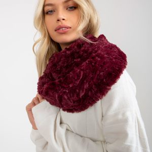 Wholesale Women's Burgundy Faux Fur Chimney