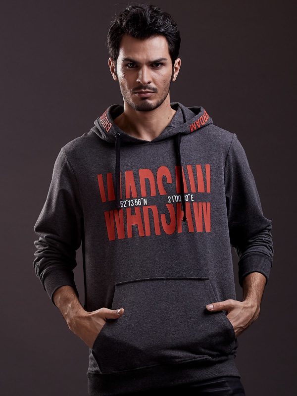 Wholesale Dark grey sweatshirt for men WARSAW