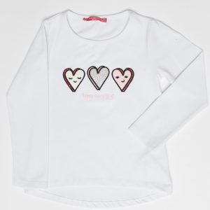 Wholesale White blouse with hearts