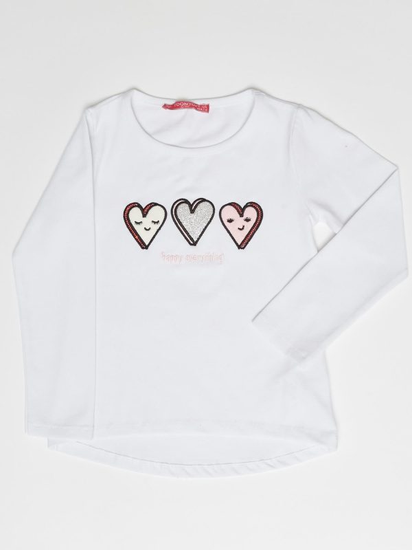 Wholesale White blouse with hearts