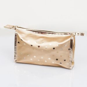 Wholesale Golden cosmetic bag with stars