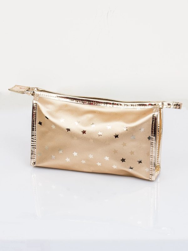 Wholesale Golden cosmetic bag with stars